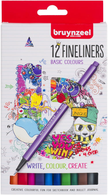 Bruynzeel fineliners, 12st.
