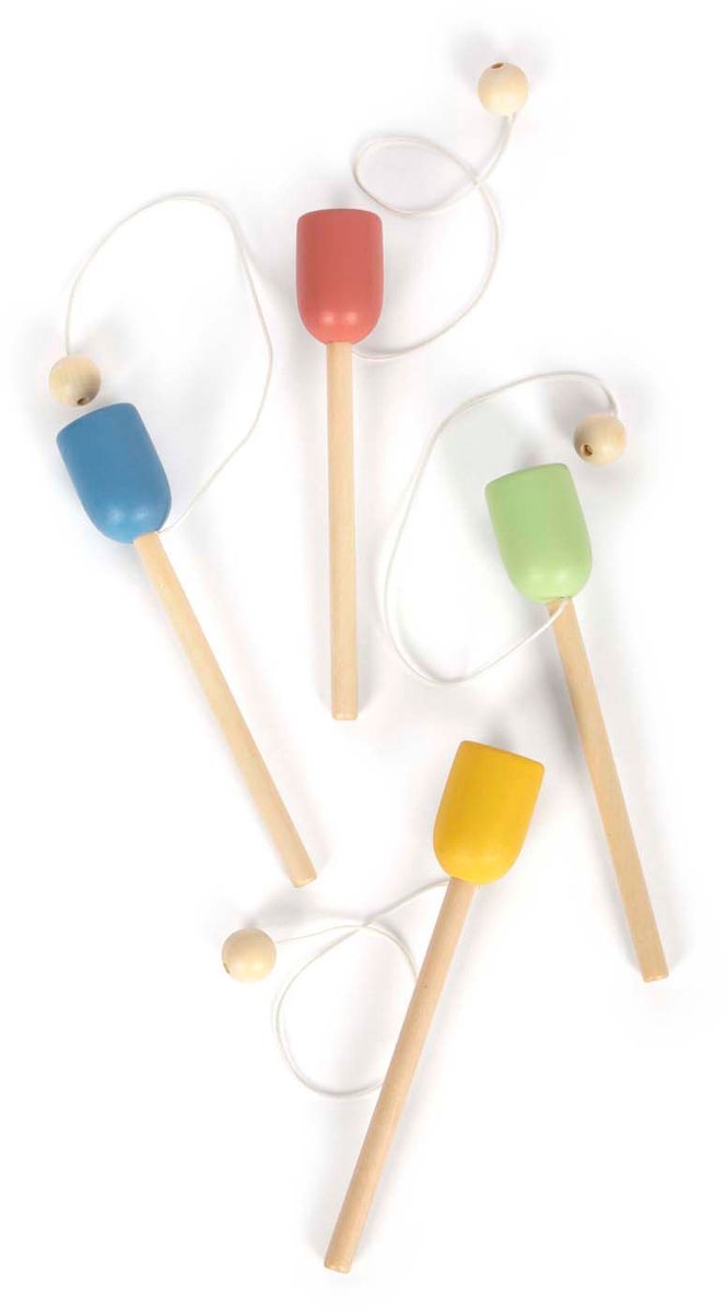 Load image into Gallery viewer, Small foot - houten vang de bal set, set van 4
