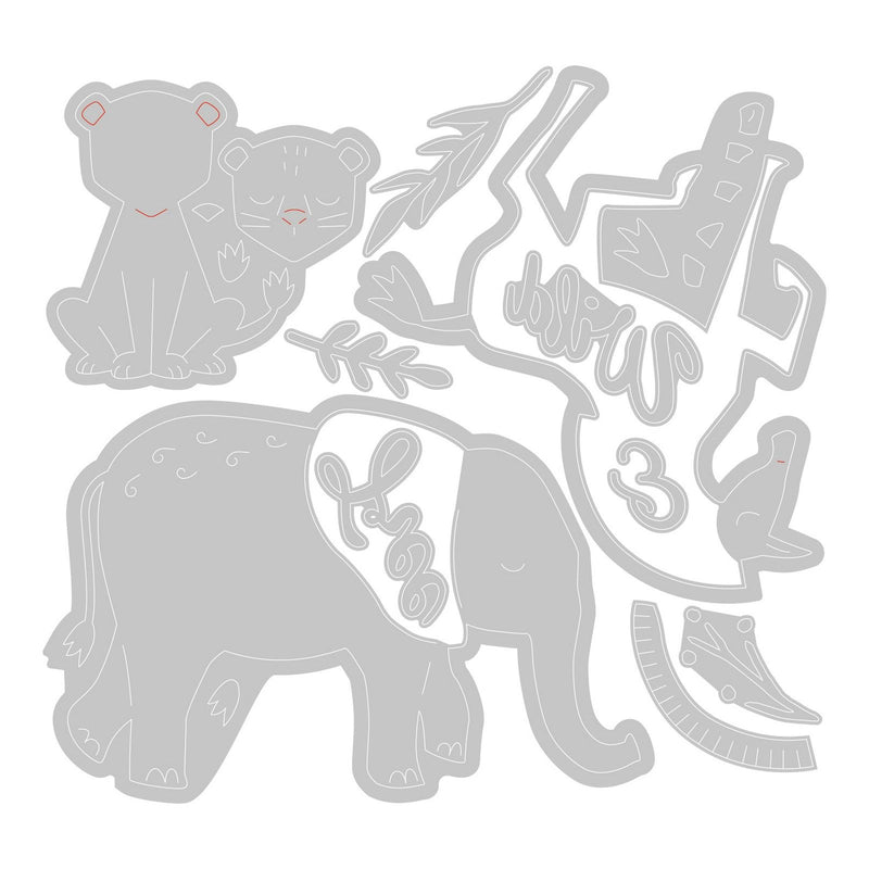 Load image into Gallery viewer, Sizzix • framelits die set with stamps floral safari
