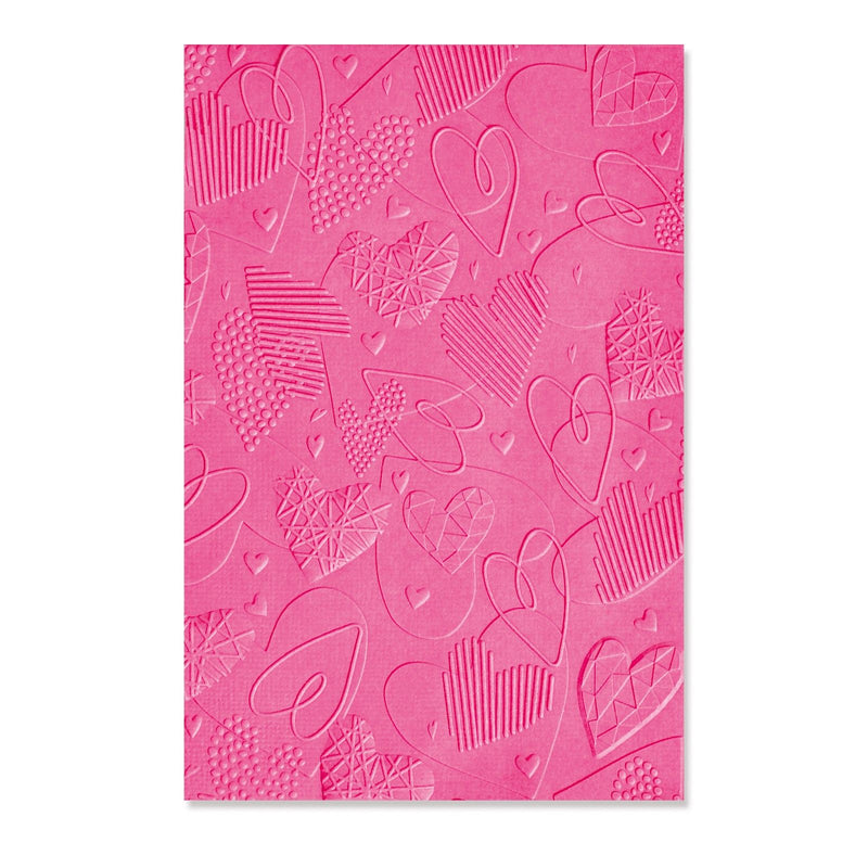 Load image into Gallery viewer, Sizzix • 3d textured impressions embossing folder mark making hearts
