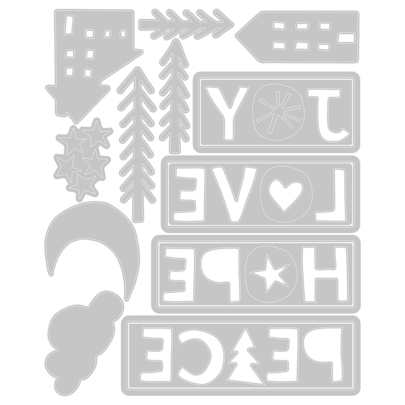 Load image into Gallery viewer, Sizzix • tim holtz thinlits die set christmas cutouts 16pcs
