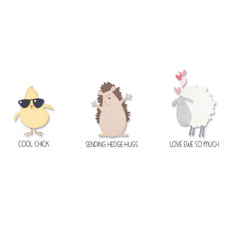 Load image into Gallery viewer, Sizzix • thinlits die set stamps crazy creatures #1 9stuks
