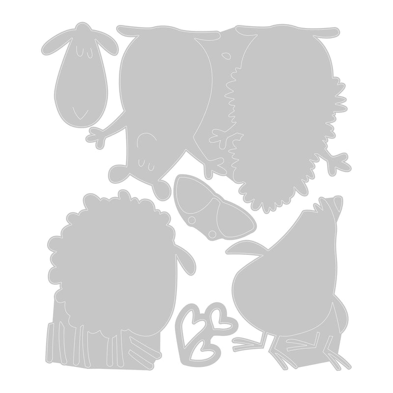 Load image into Gallery viewer, Sizzix • thinlits die set stamps crazy creatures #1 9stuks
