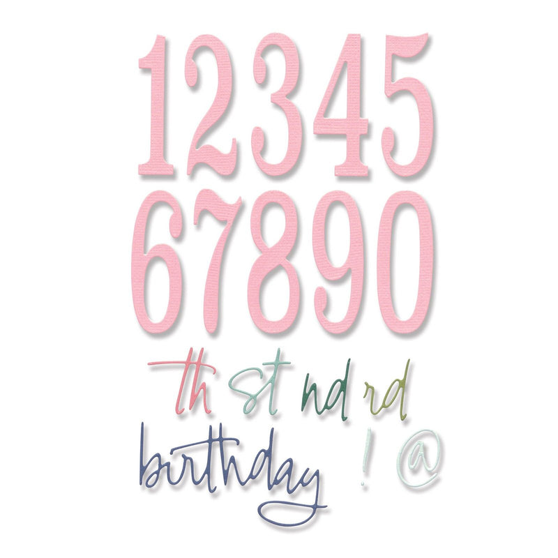 Load image into Gallery viewer, Sizzix • thinlits die set fabulous birthday numbers by debi potter
