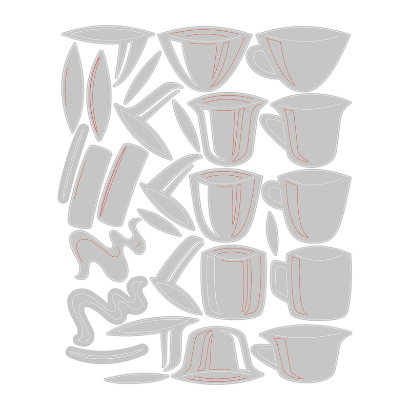 Load image into Gallery viewer, Sizzix • tim holtz thinlits die set papercut café 28pcs
