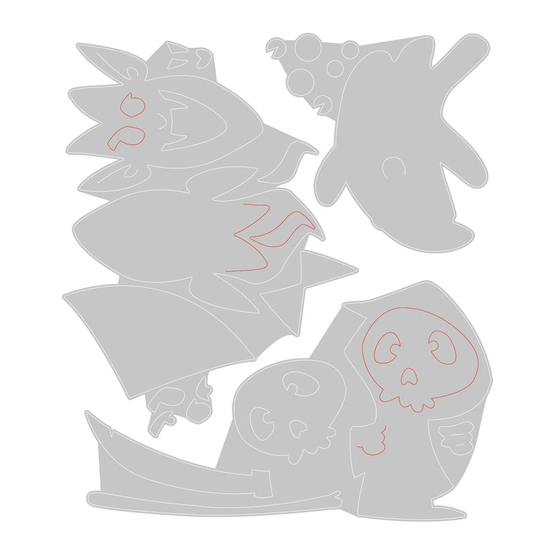 Load image into Gallery viewer, Sizzix • thinlits die set with stamps spooky friends
