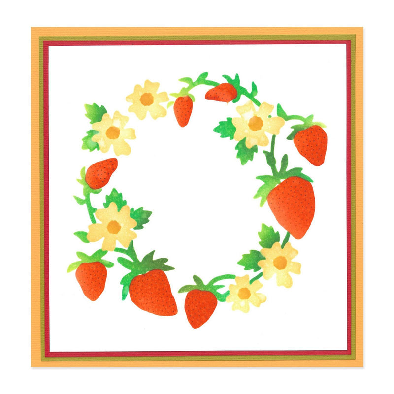 Load image into Gallery viewer, Sizzix • layered stencils strawberry wreath 4pcs

