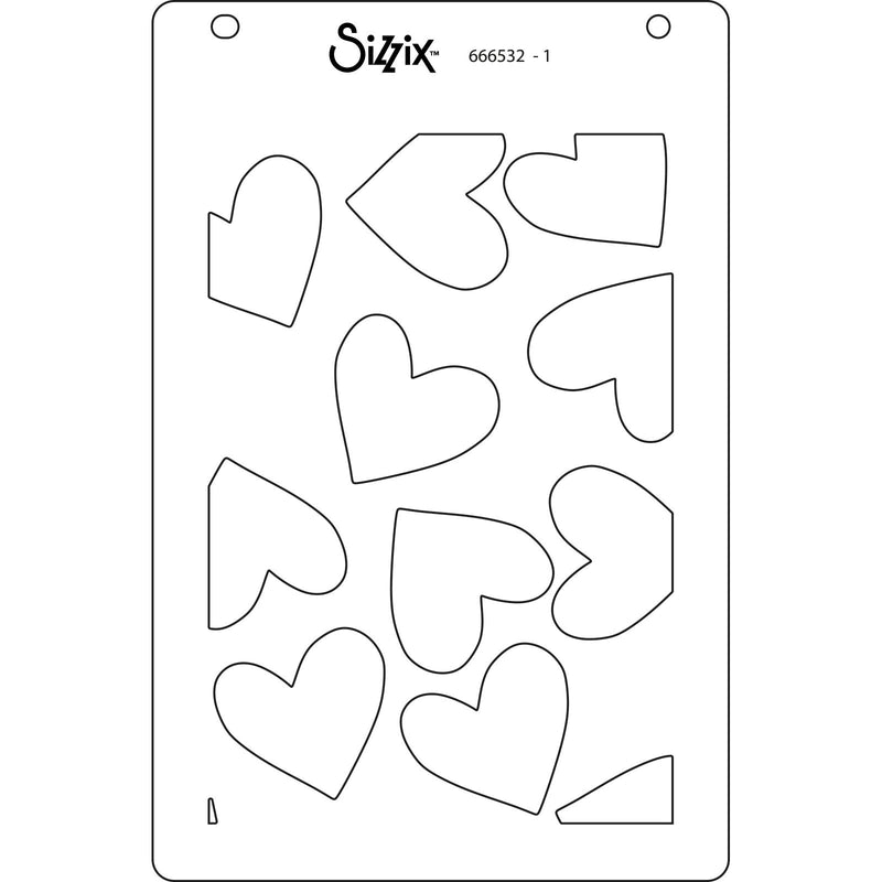 Load image into Gallery viewer, Sizzix • layered stencils a6 mark making hearts 4pcs

