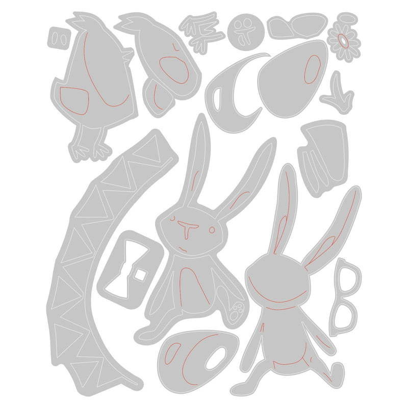 Load image into Gallery viewer, Sizzix • tim holtz thinlits die set vault bunny chick
