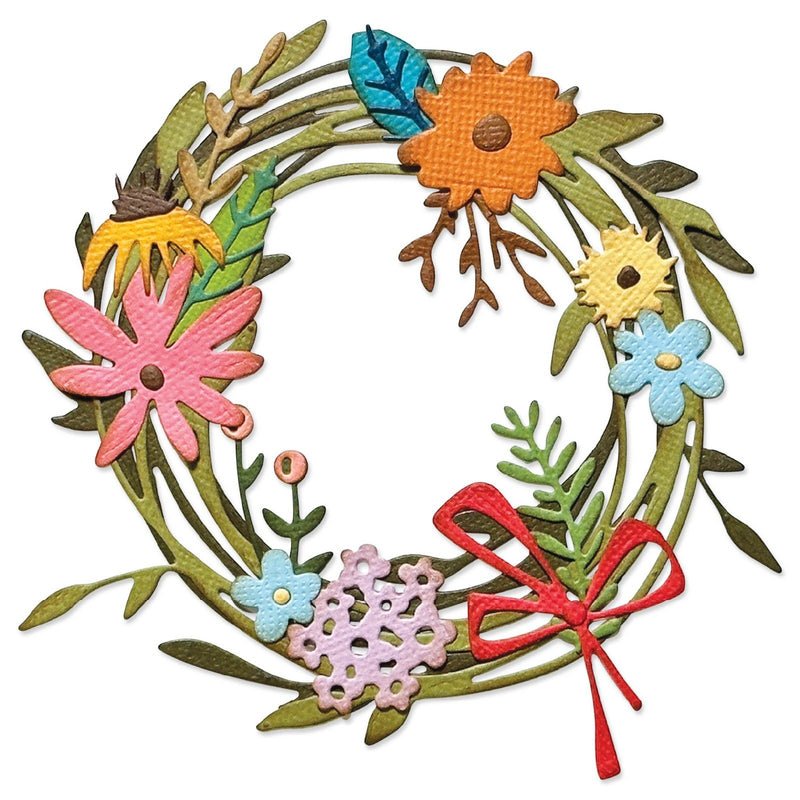 Load image into Gallery viewer, Sizzix • vault funky floral wreath by tim holtz
