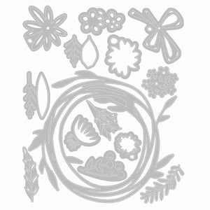 Sizzix • vault funky floral wreath by tim holtz