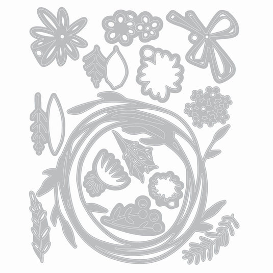 Sizzix • vault funky floral wreath by tim holtz