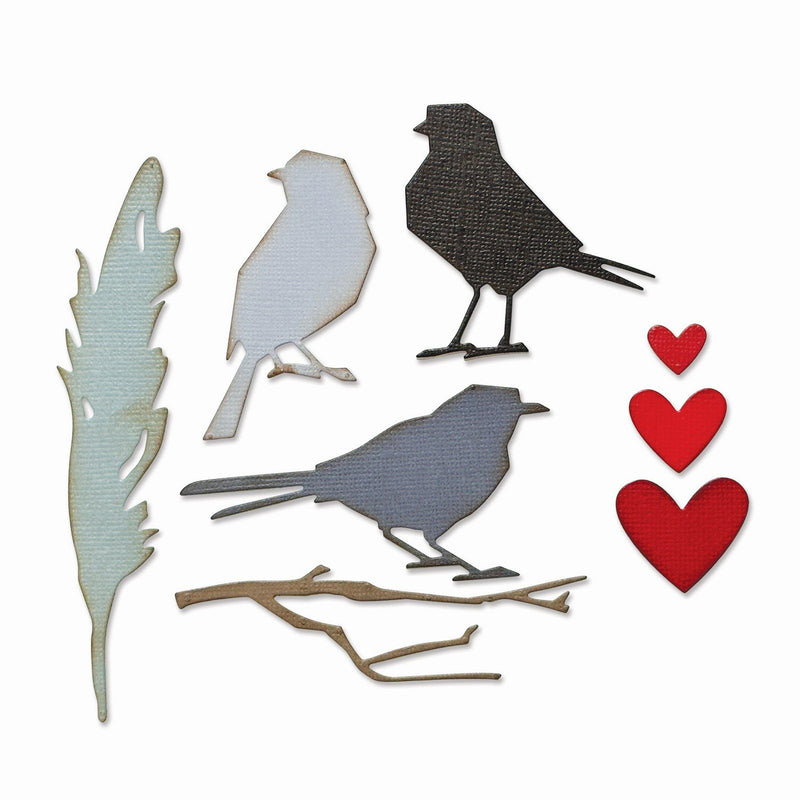 Load image into Gallery viewer, Sizzix • tim holtz thinlits die set vault lovebirds
