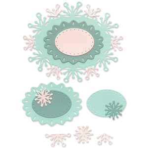 Sizzix • thinlits die set snowflake labels 6pcs