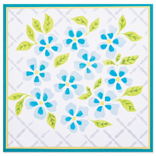Sizzix • layered stencil watercolour flowers lattice 4pcs