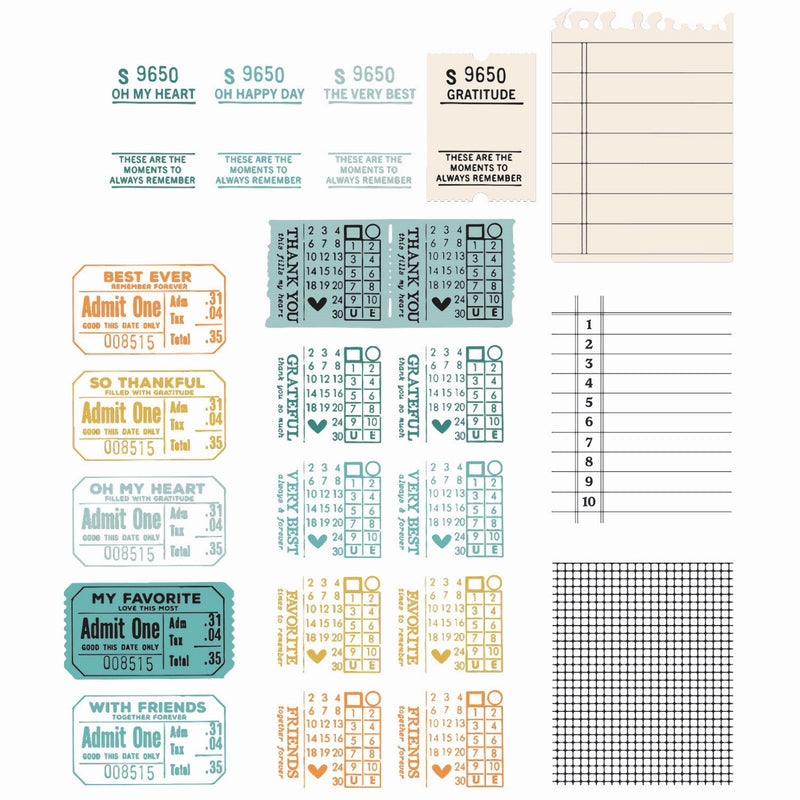 Load image into Gallery viewer, Sizzix • essentials clear stamp set a5 with framelits die forever journal 21pcs
