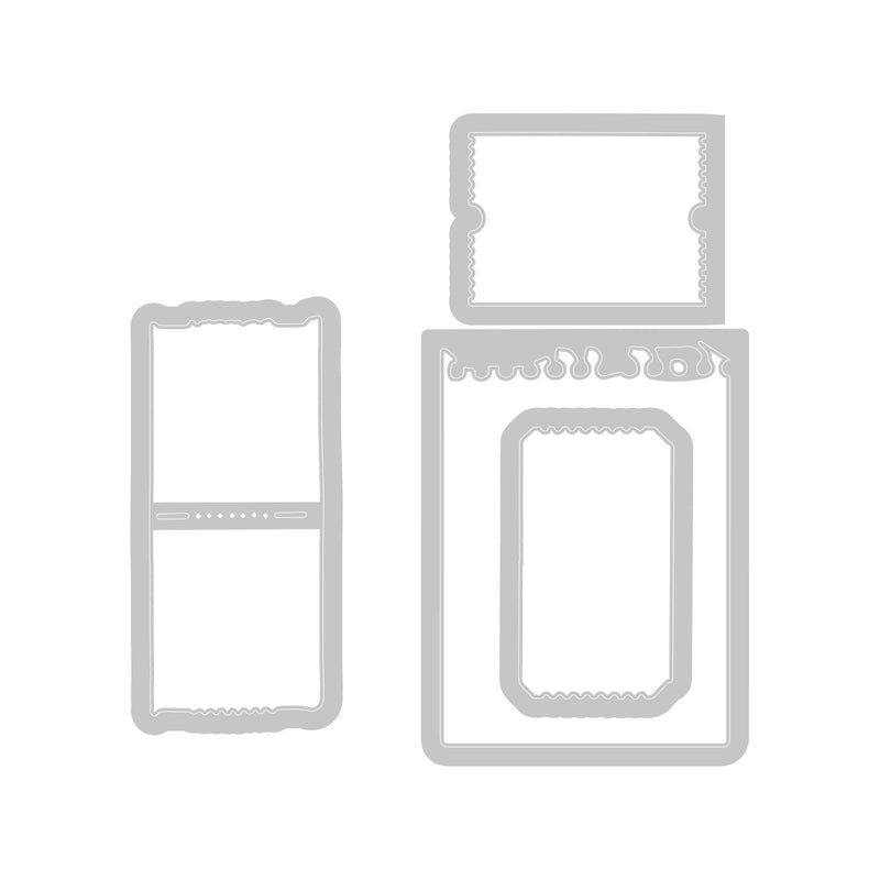 Load image into Gallery viewer, Sizzix • essentials clear stamp set a5 with framelits die forever journal 21pcs
