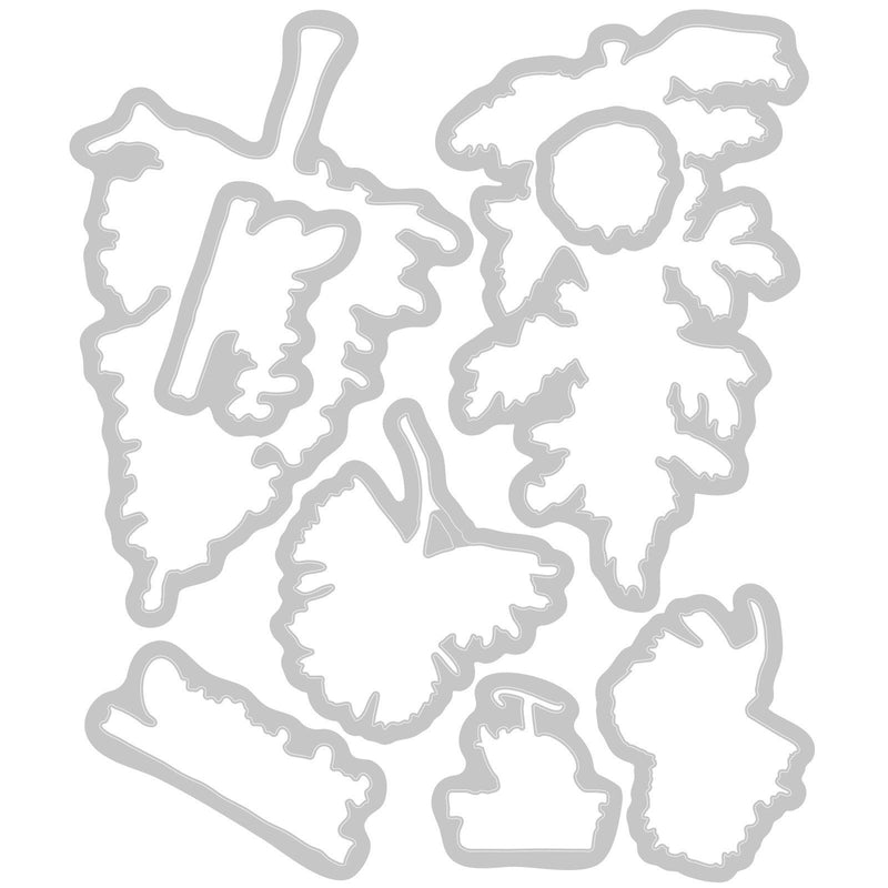 Load image into Gallery viewer, Sizzix • clear stamp set a5 with framelits die pine holidays 21pcs
