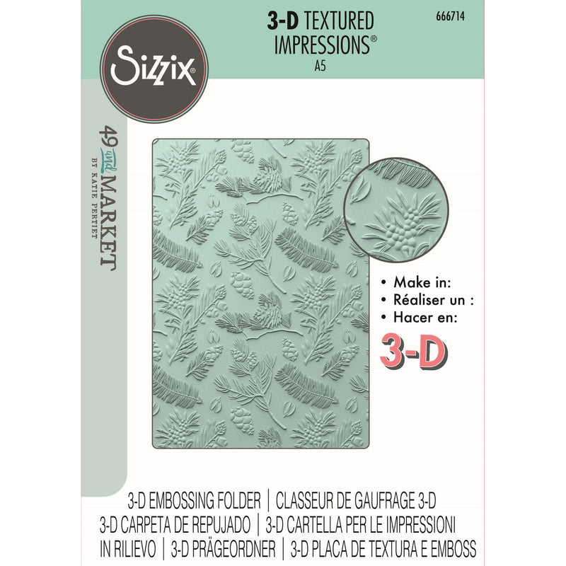 Load image into Gallery viewer, Sizzix • 3d textured impressions embossing folder a5 pines
