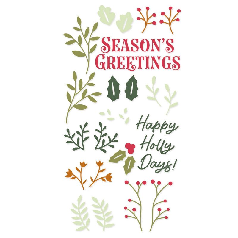 Load image into Gallery viewer, Sizzix • clear stamp set happy holly days 29pcs
