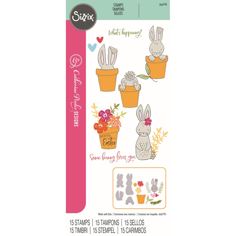 Load image into Gallery viewer, Sizzix • clear stamps bunny bits blooms 12pcs
