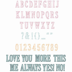 Sizzix • clear stamps with framelits fine line alpha 01 60pcs