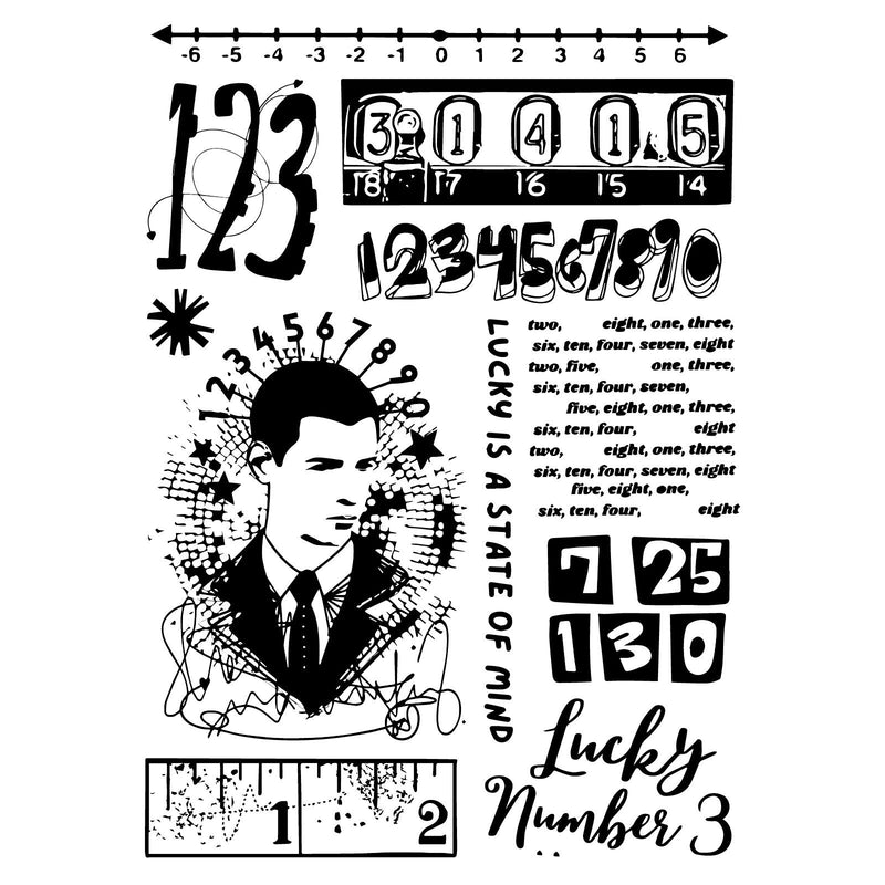 Load image into Gallery viewer, Sizzix • studio clear stamps set 11pcs 3pcs stencils strength in numbers by cat kerr
