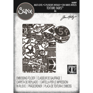 Sizzix • multi level textured impressions embossing folder vault airmail by tim holtz