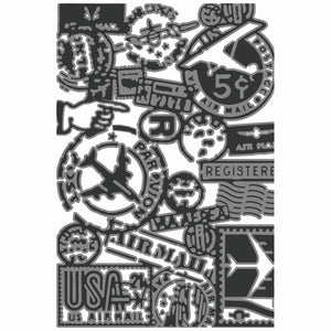 Sizzix • multi level textured impressions embossing folder vault airmail by tim holtz