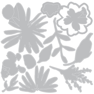 Sizzix • 2d embossing folder thinlit set vault floristry 11pcs by tim holtz