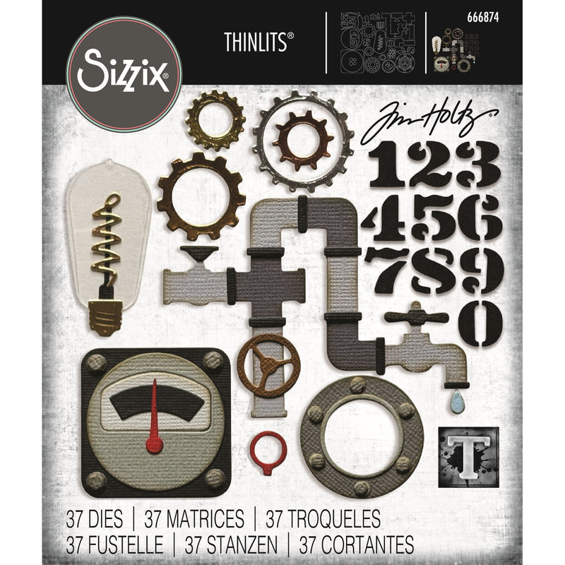 Load image into Gallery viewer, Sizzix • thinlits 37pcs die set vault industrial by tim holtz
