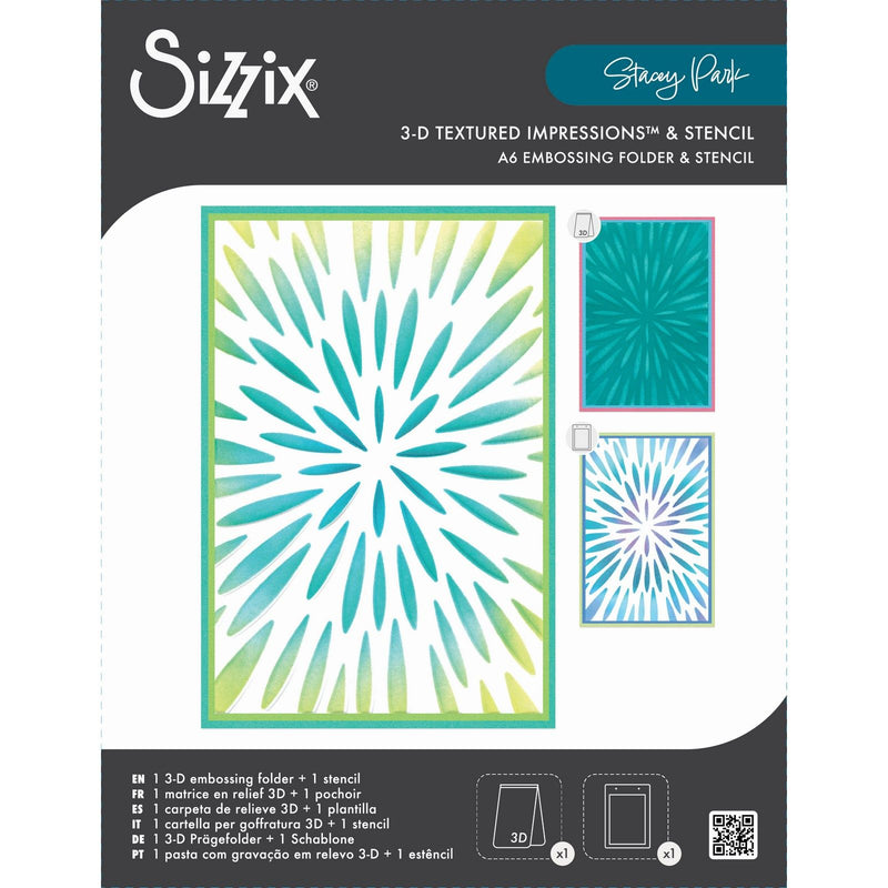 Load image into Gallery viewer, Sizzix • 3-d tief a6 stencil burst of bright by stacey park
