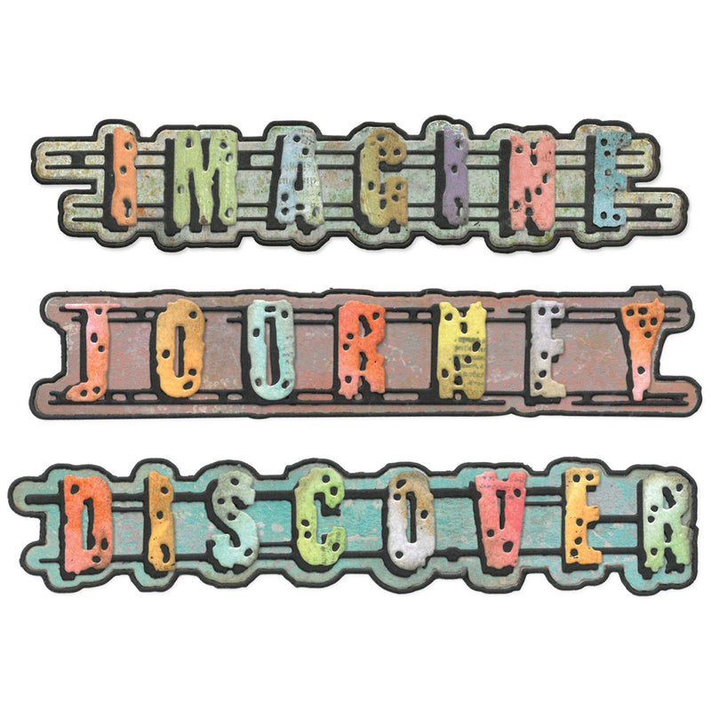 Load image into Gallery viewer, Sizzix • thinlits die set 28pcs word wafers #1 by seth apter

