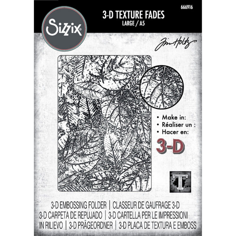 Load image into Gallery viewer, Sizzix • 3-d texture fades embossing folder foliage a5 by tim holtz
