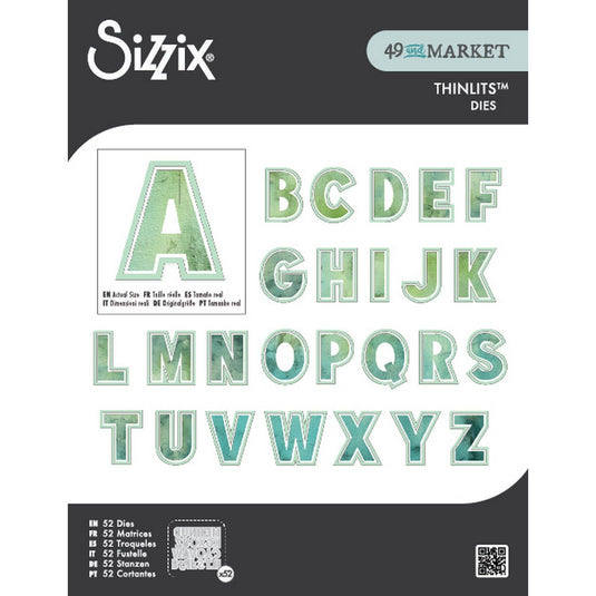 Sizzix • thinlits die set 52pcs this or that 2 inch alphabet by 49 and market