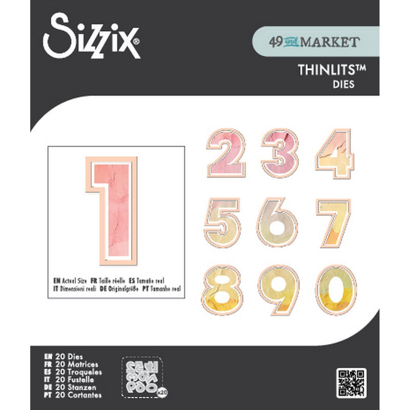 Load image into Gallery viewer, Sizzix • thinlits die set 20pcs this or that 2 inch numbers by 49 and market
