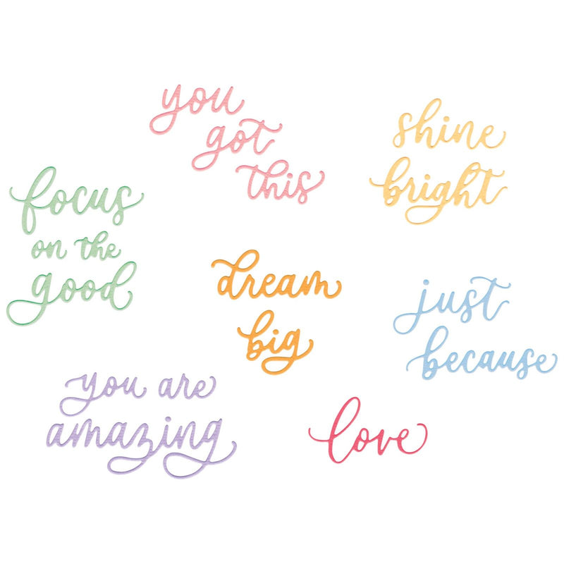Load image into Gallery viewer, Sizzix • thinlits die set 16pcs cheerful phrases by letters by shells
