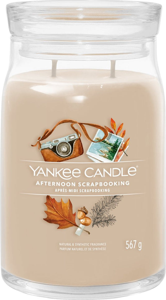 Yankee candle - afternoon scrapbooking large jar geurkaars - 90 branduren - twee lonten