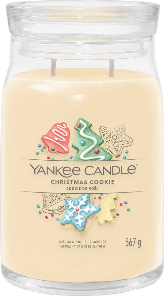Yankee candle - christmas cookie large jar geurkaars - 90 branduren - twee lonten
