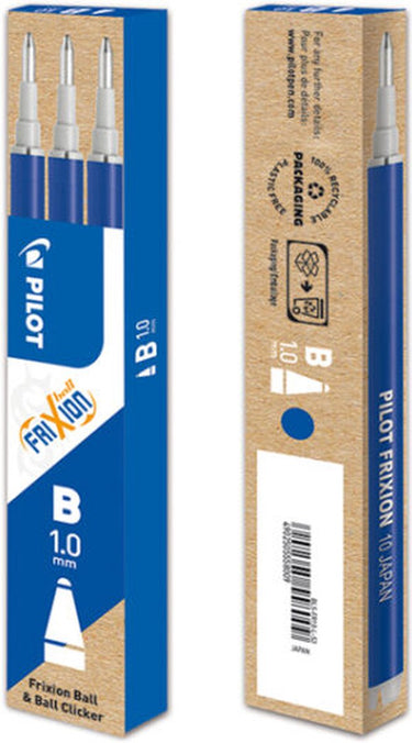 Pilot balpenvulling frixion ball clicker, blauw, etui van 3 stuks 12 stuks