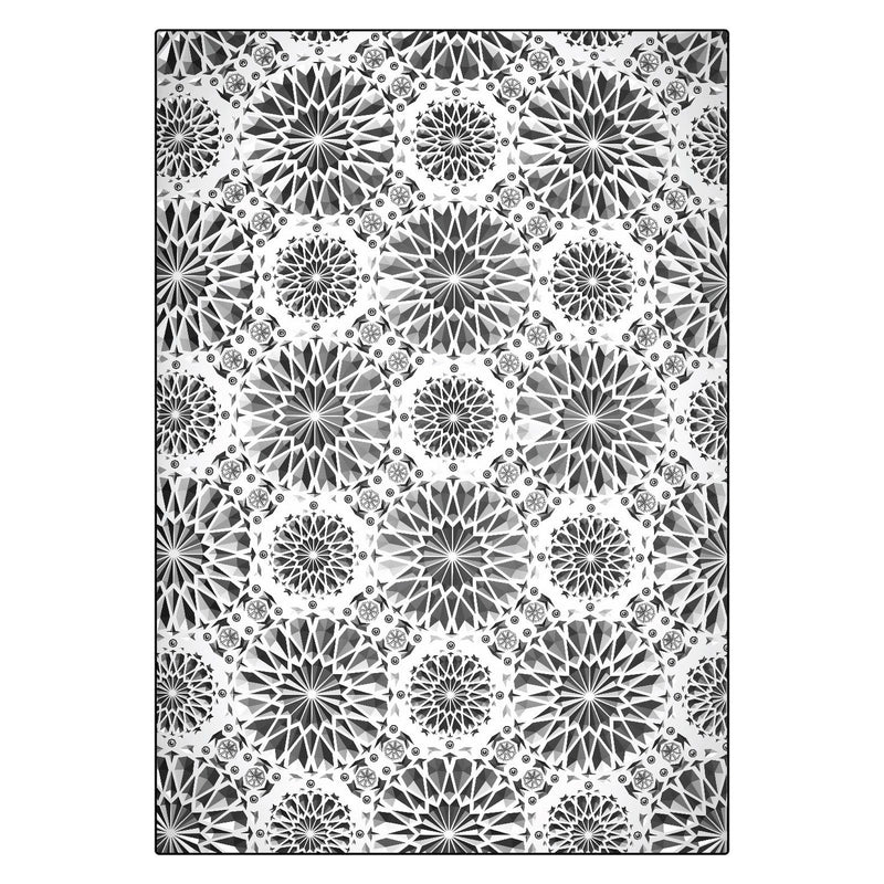 Load image into Gallery viewer, Sizzix • 3-d texture fades embossing folder kaleidoscope a5 by tim holtz
