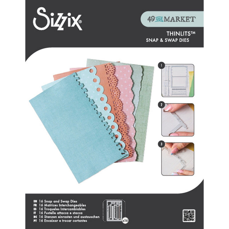 Load image into Gallery viewer, Sizzix • thinlits die set 16pcs snap and swap journal set by 49 and market
