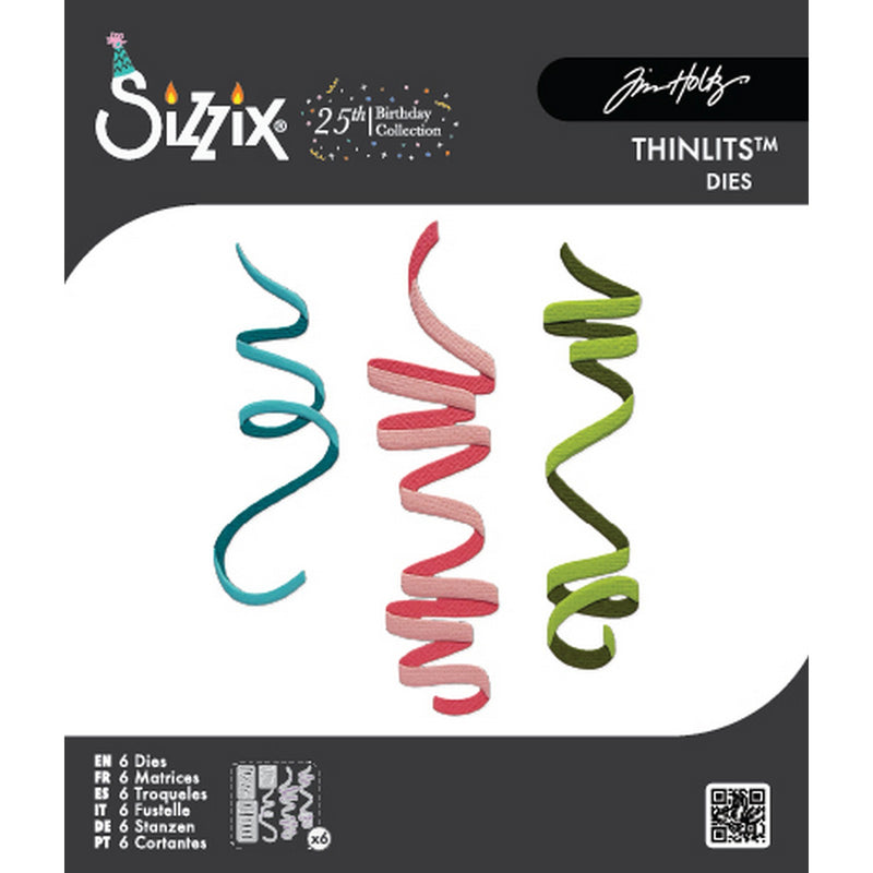 Load image into Gallery viewer, Sizzix • thinlits die set 6pcs celebration streamers by tim holtz
