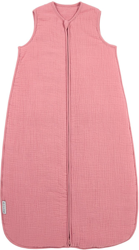 Meyco baby uni baby slaapzak gevoerd - pre-washed hydrofiel - rose - 90cm - 2.0 tog