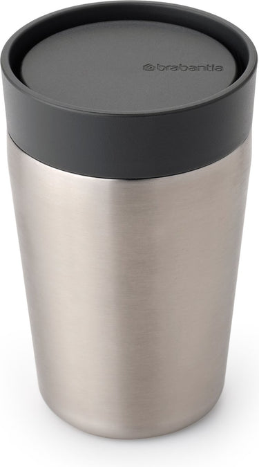 Brabantia make take thermosbeker - koffiebeker to go - 200 ml - dark grey