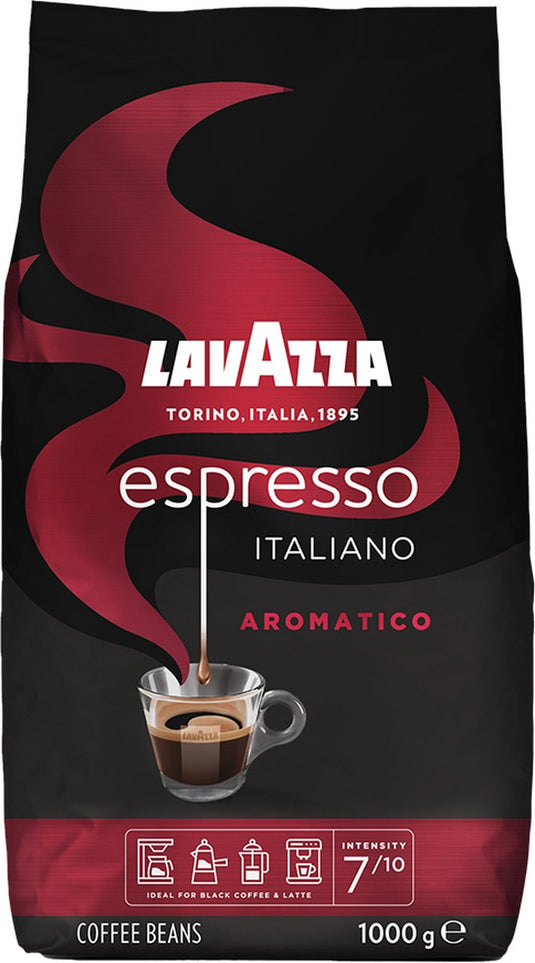 Lavazza espresso italiano aromatico koffiebonen - koffie blend van robusta en arabica bonen - intensiteit 8 10 - 1 kg
