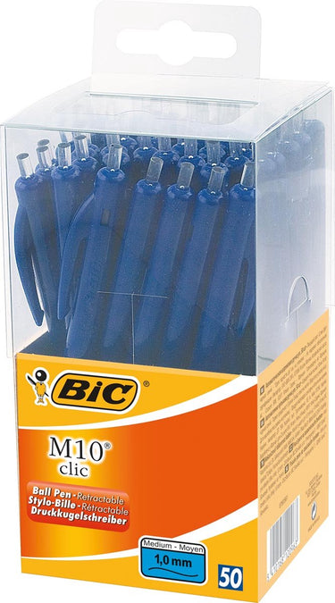 Bic balpen m10 clic medium blauw