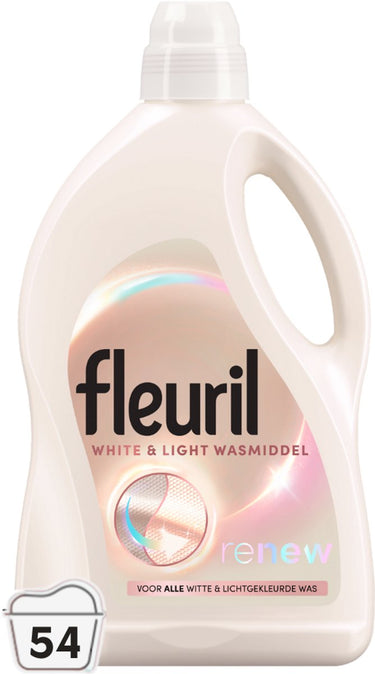 Fleuril white light - vloeibaar wasmiddel - witte en pastelkleuren was - 54 wasbeurten - grootverpakking