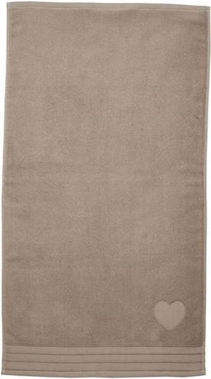Riviera maison heart strandlaken - 100x180 cm - taupe