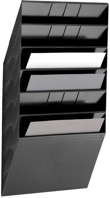 Durable folderhouder flexiboxx 6, 6 vakken, a4, liggend, zwart